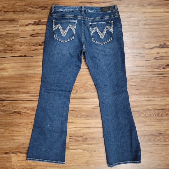 Seven7 Boot Distressed Blue Denim Fashion Jeans - Picture 4 of 5